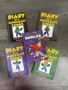 Diary of a Minecraft Zombie 3,4,6 - 9 & diary of a Rolblox pro soft cover books